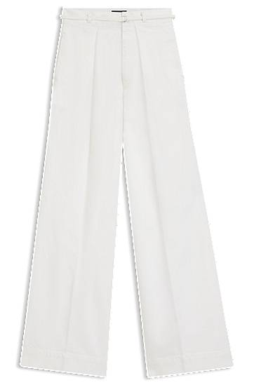 Jeans BOSS Wide-leg denim jeans with front pleats Hvid | 50558680, 0