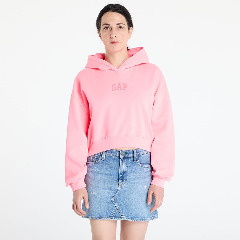 Sweatshirt GAP GAP Logo Cropped Hoodie Lyserød | 841725-08