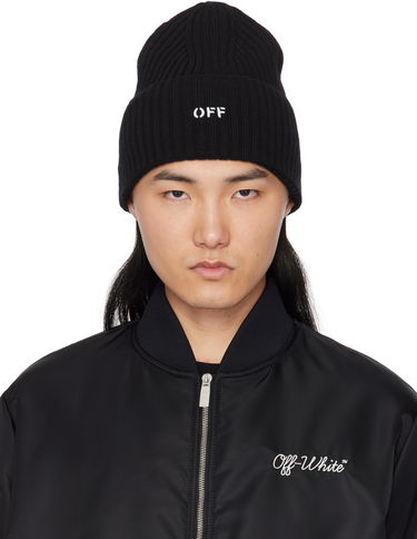 Beanie Off-White Loose Knit Stamp Beanie Sort | OMLC030C99KNI0021001, 0