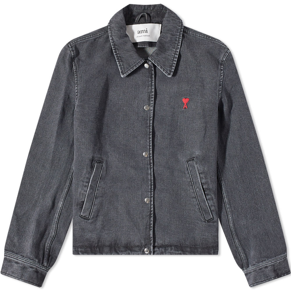 Jakke AMI Heart Denim Jacket Grå | HJK205-611-031, 0