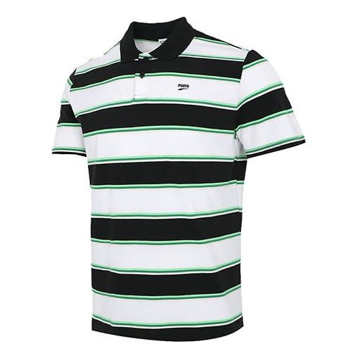 Polo skjorte Puma Downtown Stripe Polo Shirt Sort | 599781-02