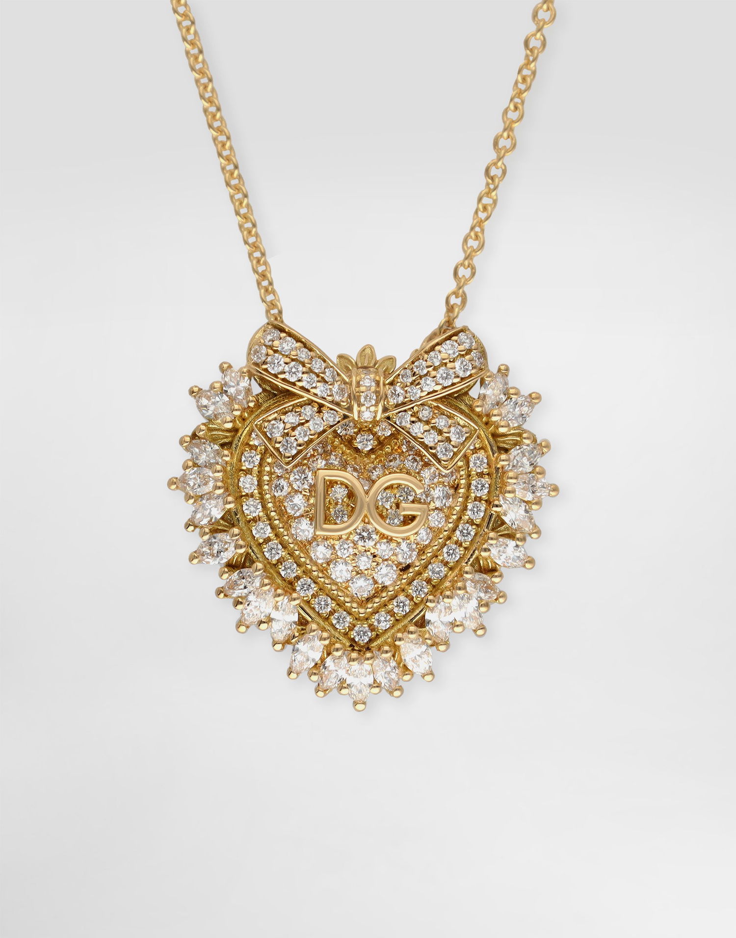 Halskæde Dolce & Gabbana Dolce & Gabbana Devotion 18 Carat Yellow Gold Diamond Heart Pendant Necklace Metalisk | WNND1KWYEDWZOO00, 1