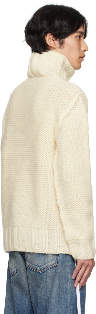 Sweater Maison Margiela MM6 Maison Margiela Chunky Wool Turtleneck Sweater Hvid | SH2HA0008 M13166, 2