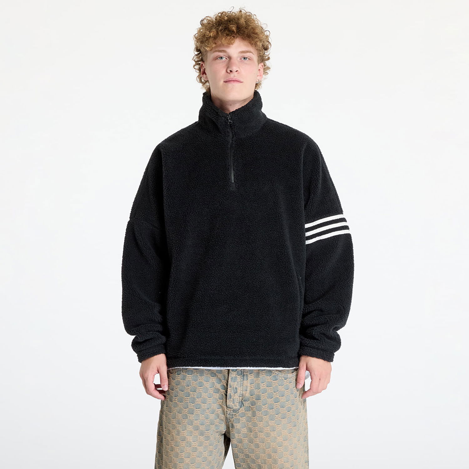 Sweatshirt adidas Originals Neuclassic Polarfleece 1/2 Zip Sweatshirt Black Sort | IW0976, 0