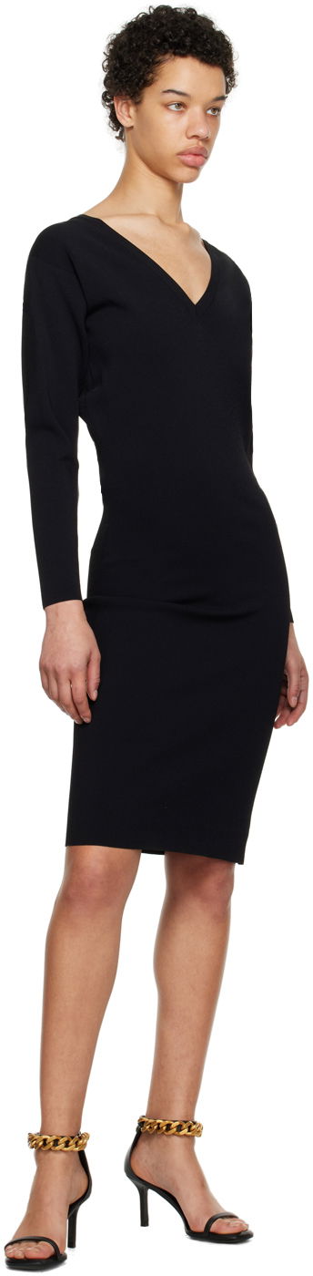 Kjole Stella McCartney Compact V-Neck Dress Sort | 6K0426S2076, 3