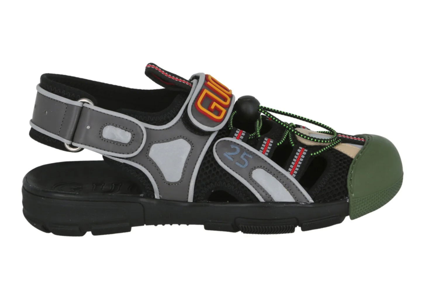 Sneakers og sko Gucci Tinsel Sports Sandal Black Silver Green Sort | 563484 98D10 8461, 0