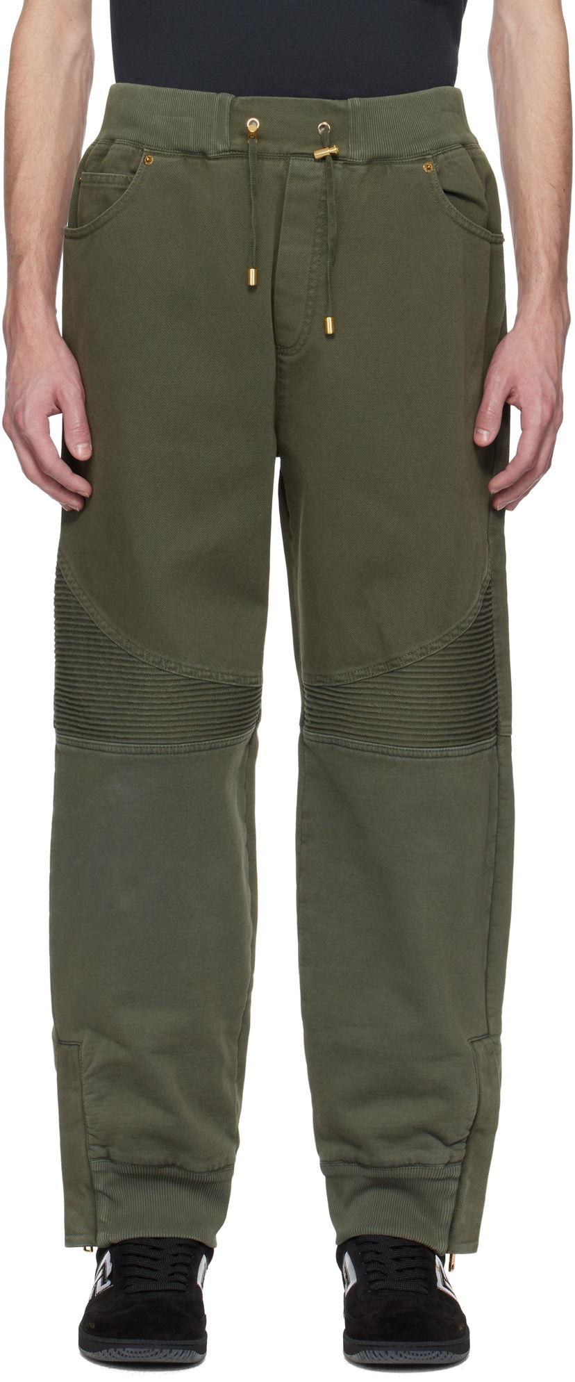 Joggingbukser Balmain Balmain Loose-Fit Denim & Jersey Trousers Grøn | EH1MD045DF43