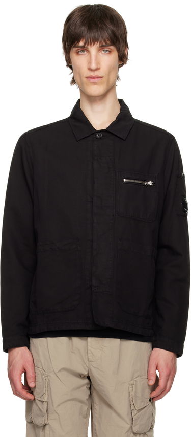 Jakke C.P. Company C.P. Company Cotton Linen Overshirt Sort | 18CMOS200A-006273G, 0