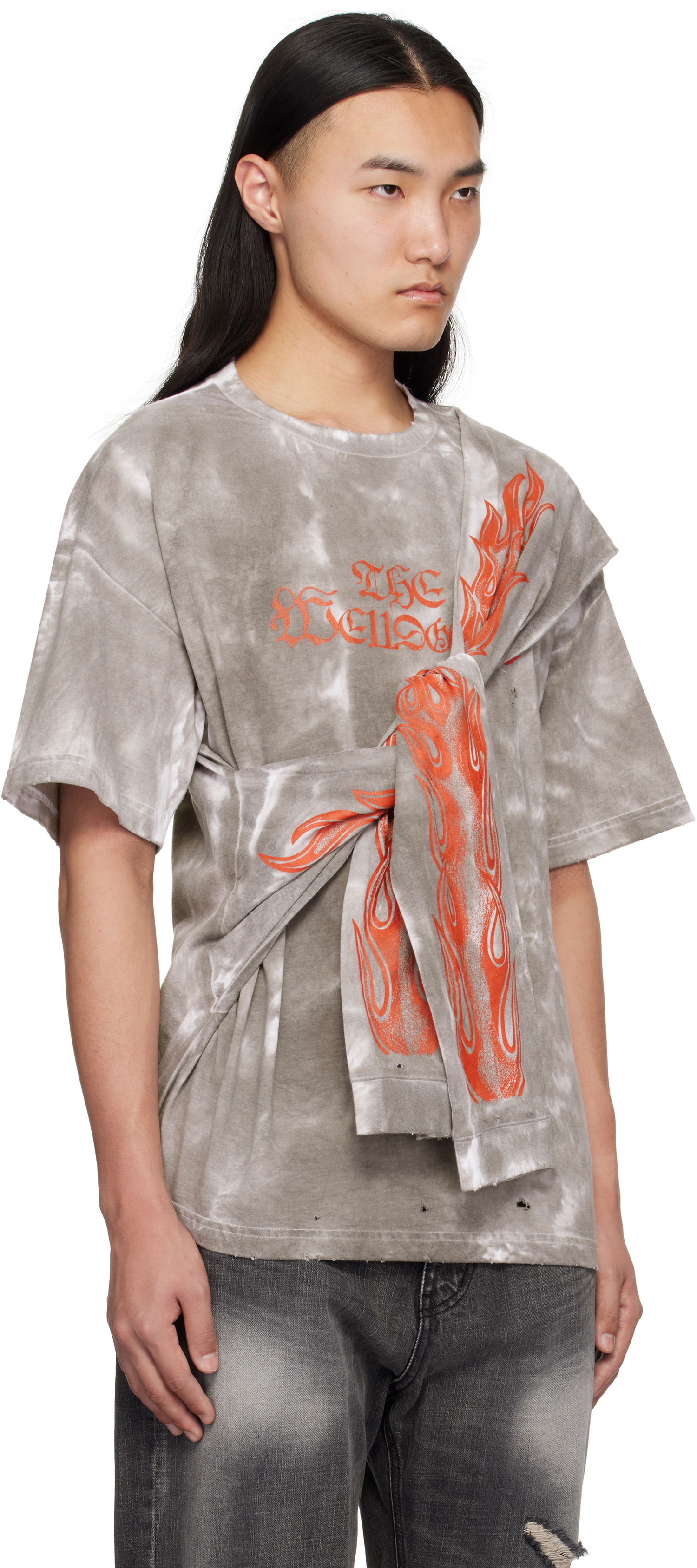 T-shirt We11done We11done Muddy 4 Sleeves T-Shirt Grå | WD-TT0-25-732-U-BK, 1