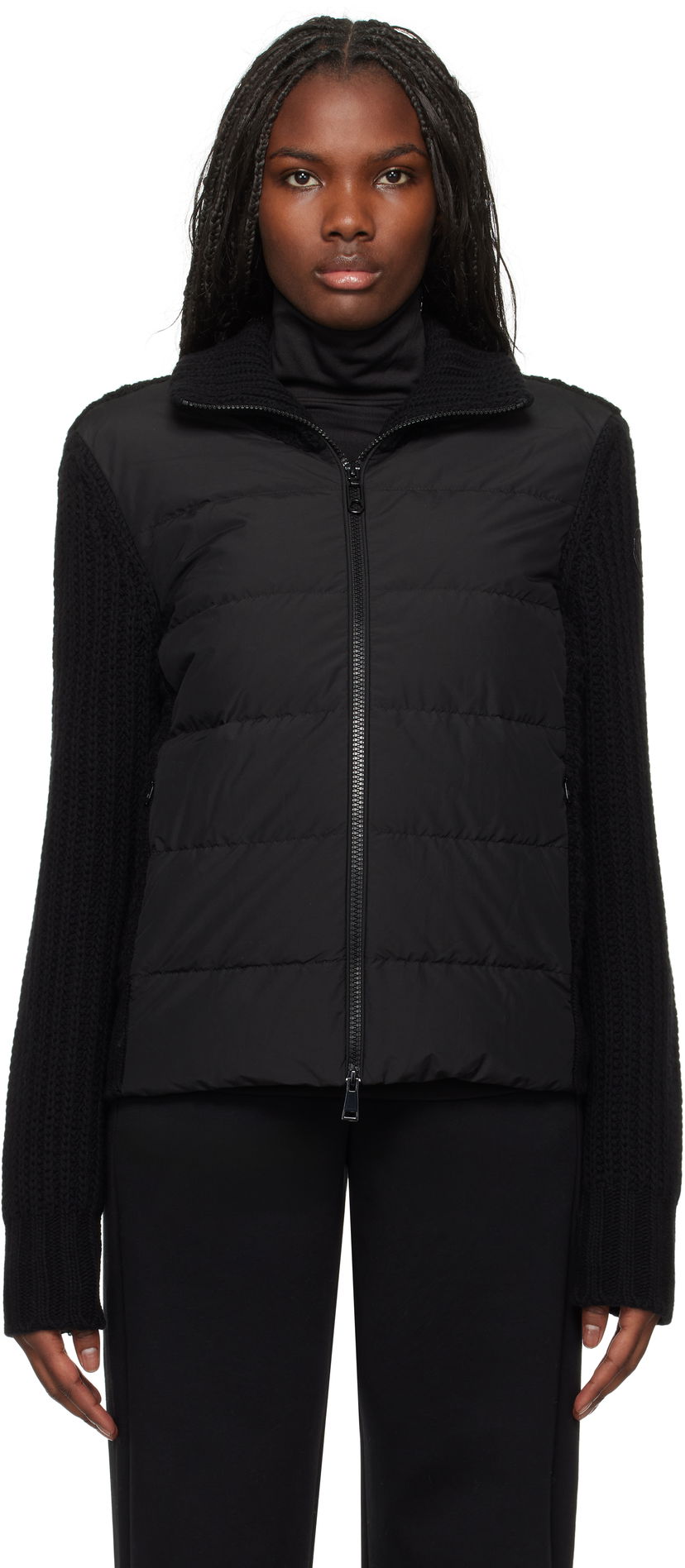 Puffer jakke Moncler Paneled Down Jacket Sort | J20939B00043M4281