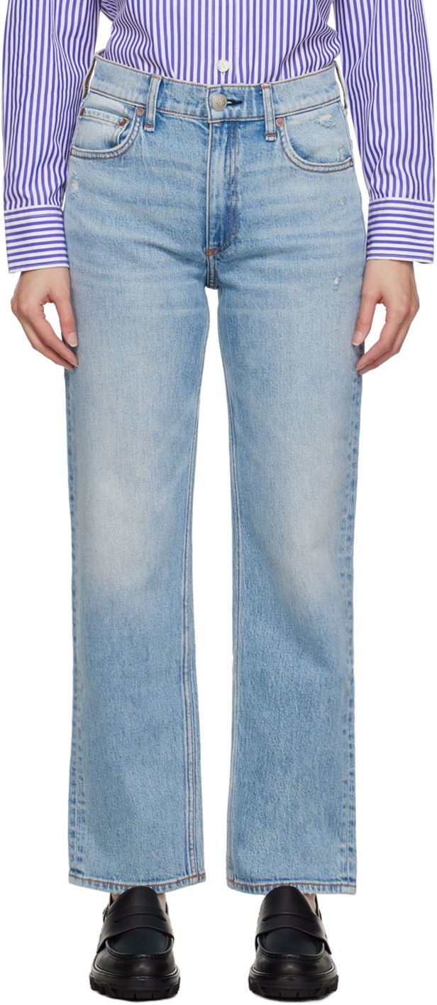 Jeans rag & bone Rag & Bone Harlow Straight Leg Jeans Blå | WDD23S2934B7LO