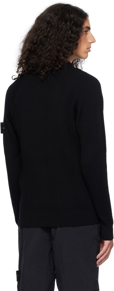 Sweater Stone Island Full Rib RWS Wool Zip-Up Jacket Sort | 8115519C2, 2