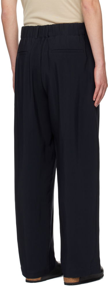 Bukser Studio Nicholson Studio Nicholson Noam Pleated Trousers Mørkeblå | NOAM SNM - 1186, 2