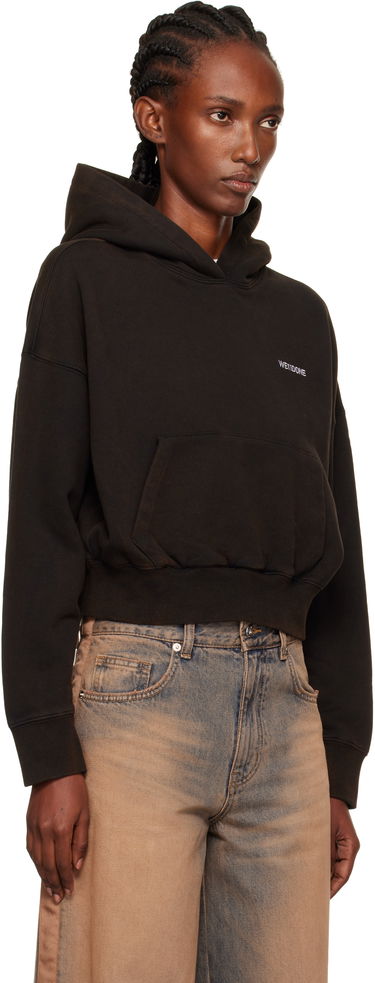 Sweatshirt We11done We11done Cropped Logo Hoodie Sort | WD-TH2-25-830-W-BK, 1
