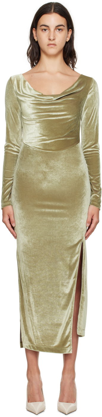 Kjole Helmut Lang Helmut Lang Asymmetrical Maxi Dress Grøn | N07HW601