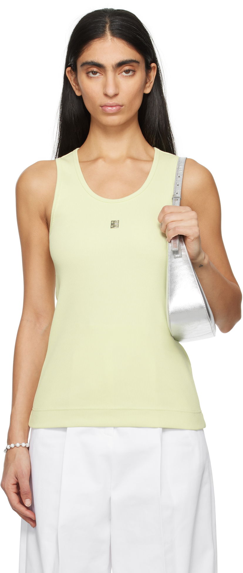 Tanktop Givenchy Ribbed Tank Top Grøn | BW70CH3YHY330