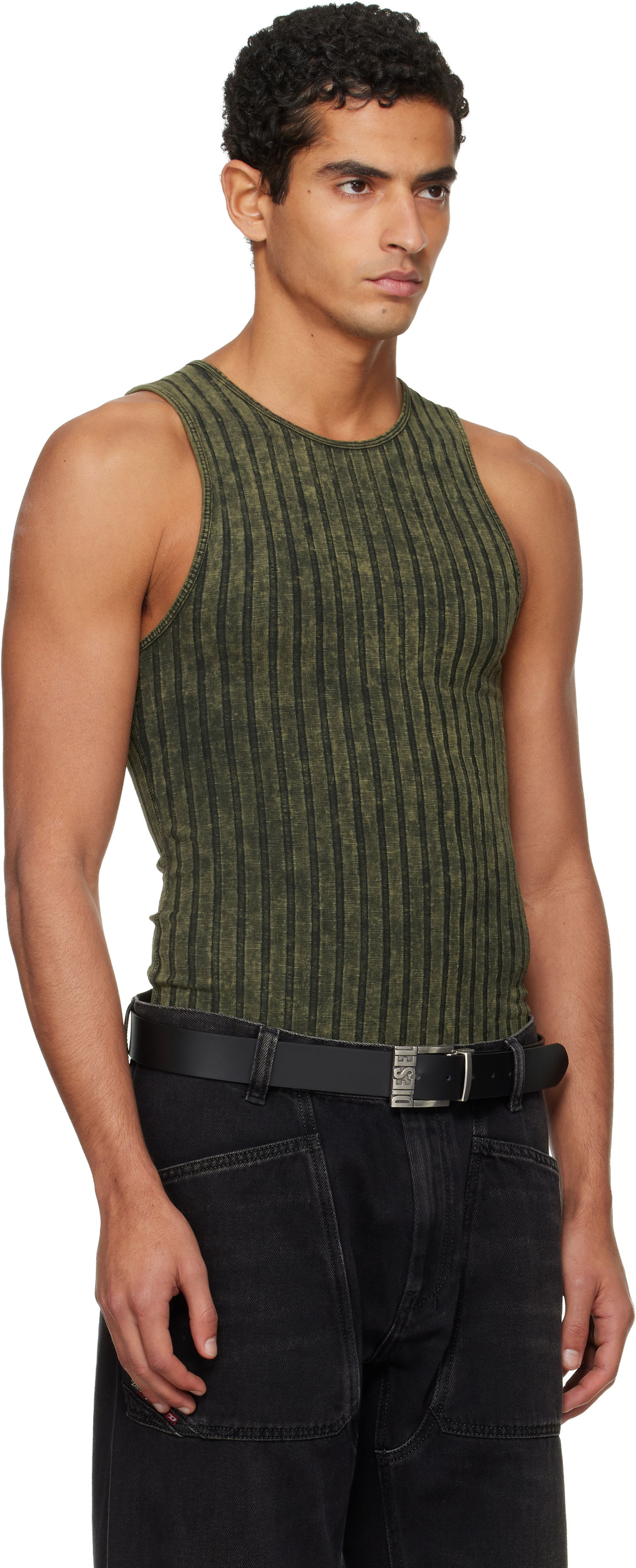 Tanktop Diesel Ribbed Distressed Tank Top Grøn | A21574-0DCCB-5EU, 1