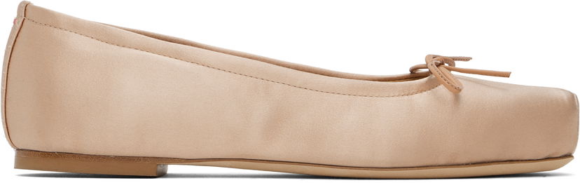 Skopleje Aeyde Aeyde Gabriella Satin Ballerina Flats Beige | A11-FL-GBRS08FL26-SS24-960-013