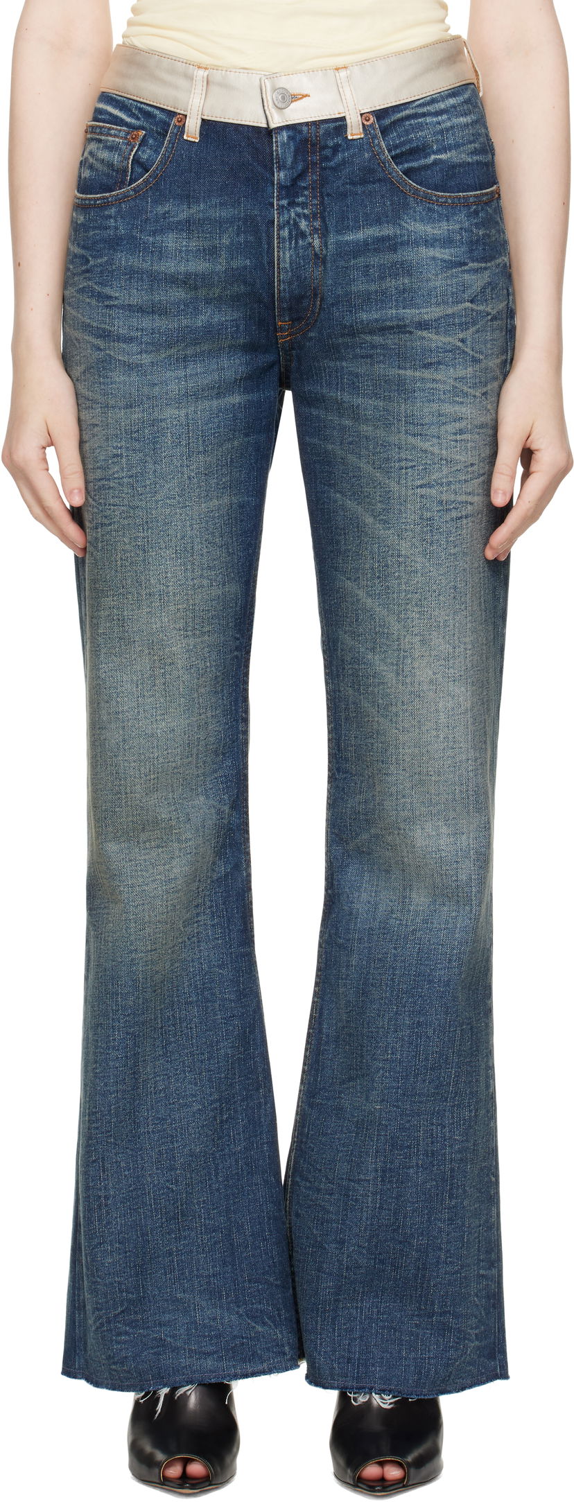 Jeans Maison Margiela MM6 Maison Margiela Bootcut Jeans Blå | S62LB0188 M30016
