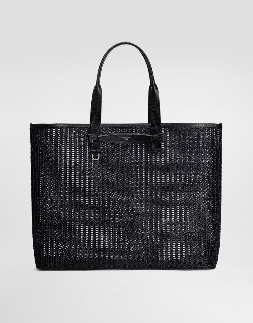 Mulepose Dolce & Gabbana Dolce & Gabbana Woven Mesh and Calfskin Shopper Sort | BM2453A9O948B956