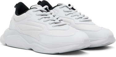 Tøj BOSS Hugo Gray Faux-Leather Sneakers Hvid | 50536960, 3