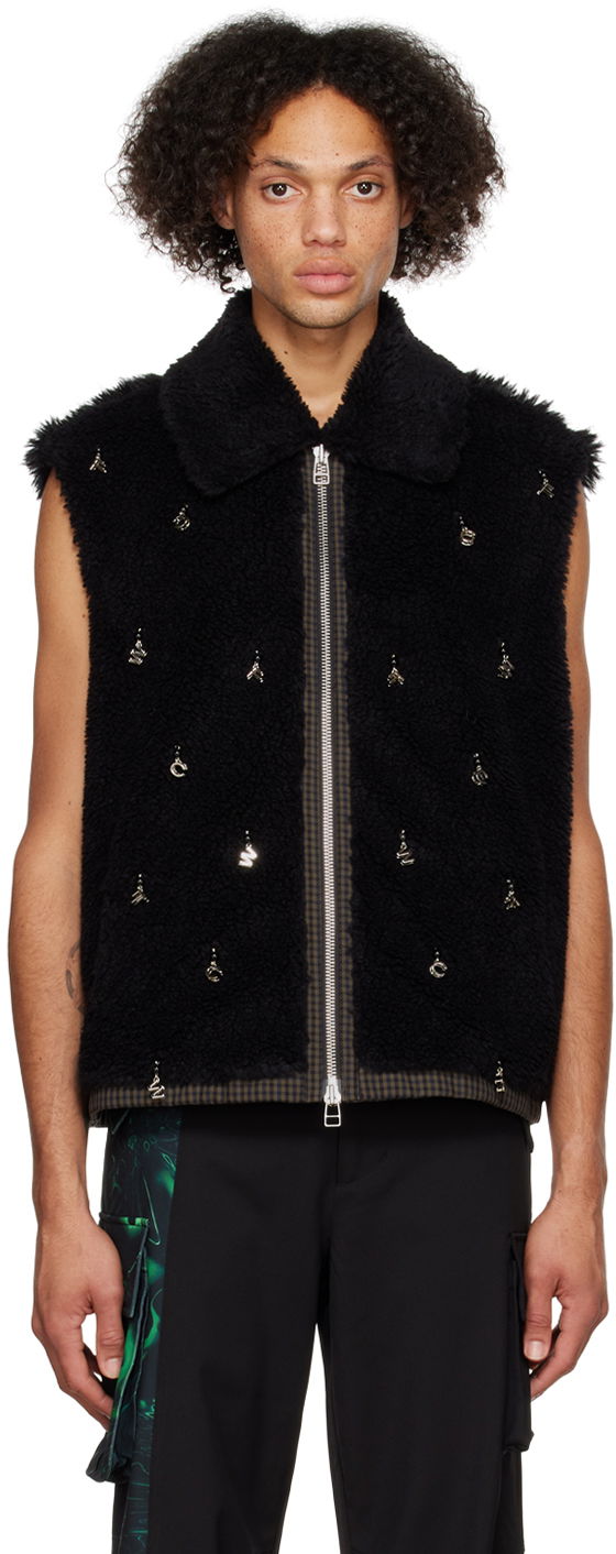 Vest Feng Chen Wang Feng Chen Wang Embellished Faux-Fur Vest Sort | FUF14VS03B, 0