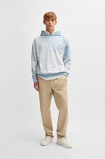 Sweatshirt BOSS Double B Monogram Hoodie Blå | 50531740, 1