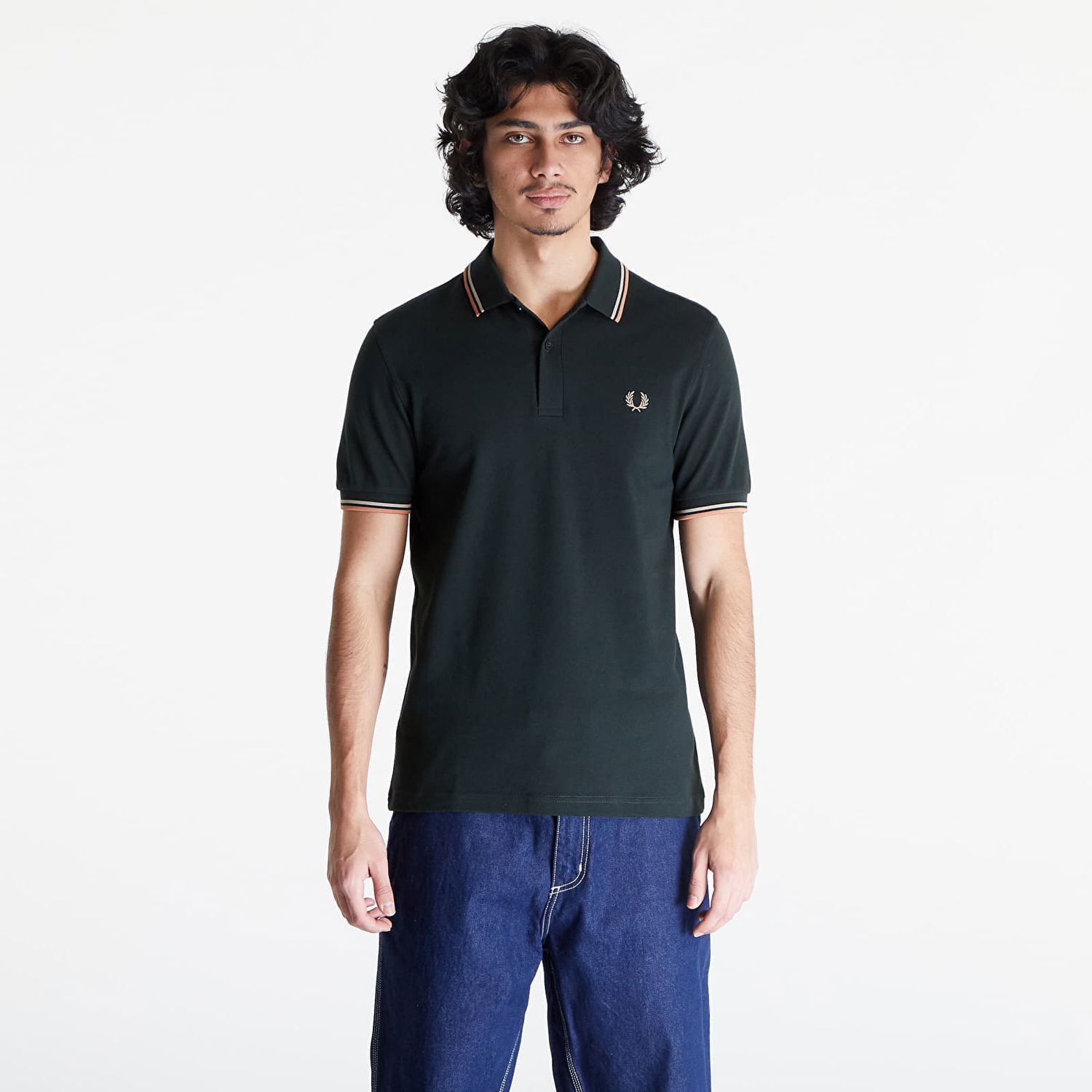Polo skjorte Fred Perry Twin Tipped Polo Tee Grøn | M3600 U94, 0
