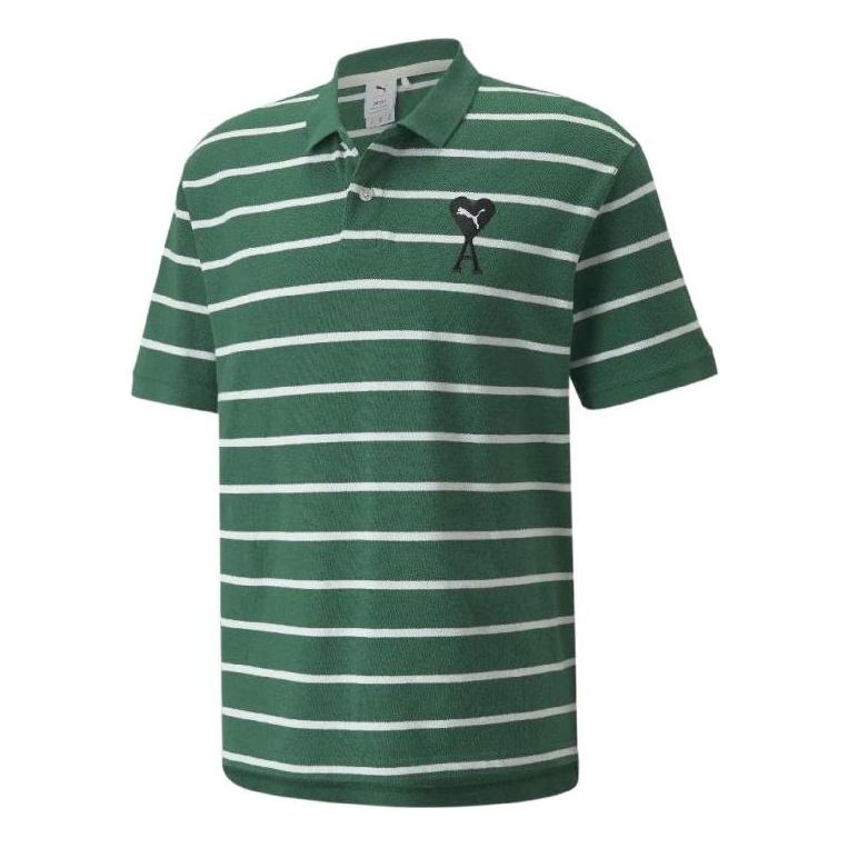 Polo skjorte Puma Ami Striped Short Sleeve Polo Shirt Grøn | 534067-96