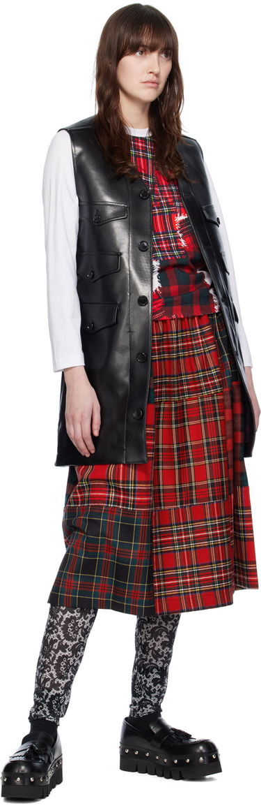 Vest Comme des Garçons Comme Des Garçons Belted Faux-Leather Vest Sort | TL-V009-051, 3