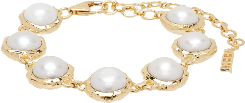 Armbånd VEERT VEERT The Pearl Circle Gold-Tone Pearl Bracelet Metalisk | JL0022BYG