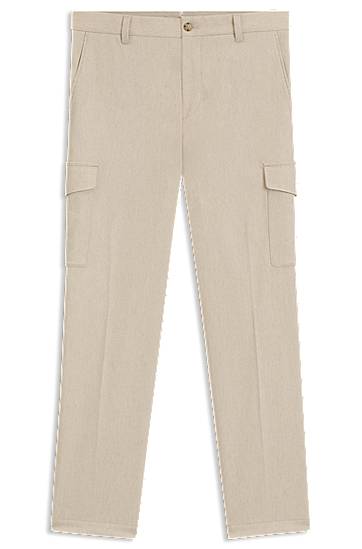 Cargo bukser BOSS Tapered-fit trousers with cargo pockets Beige | 50549517, 0