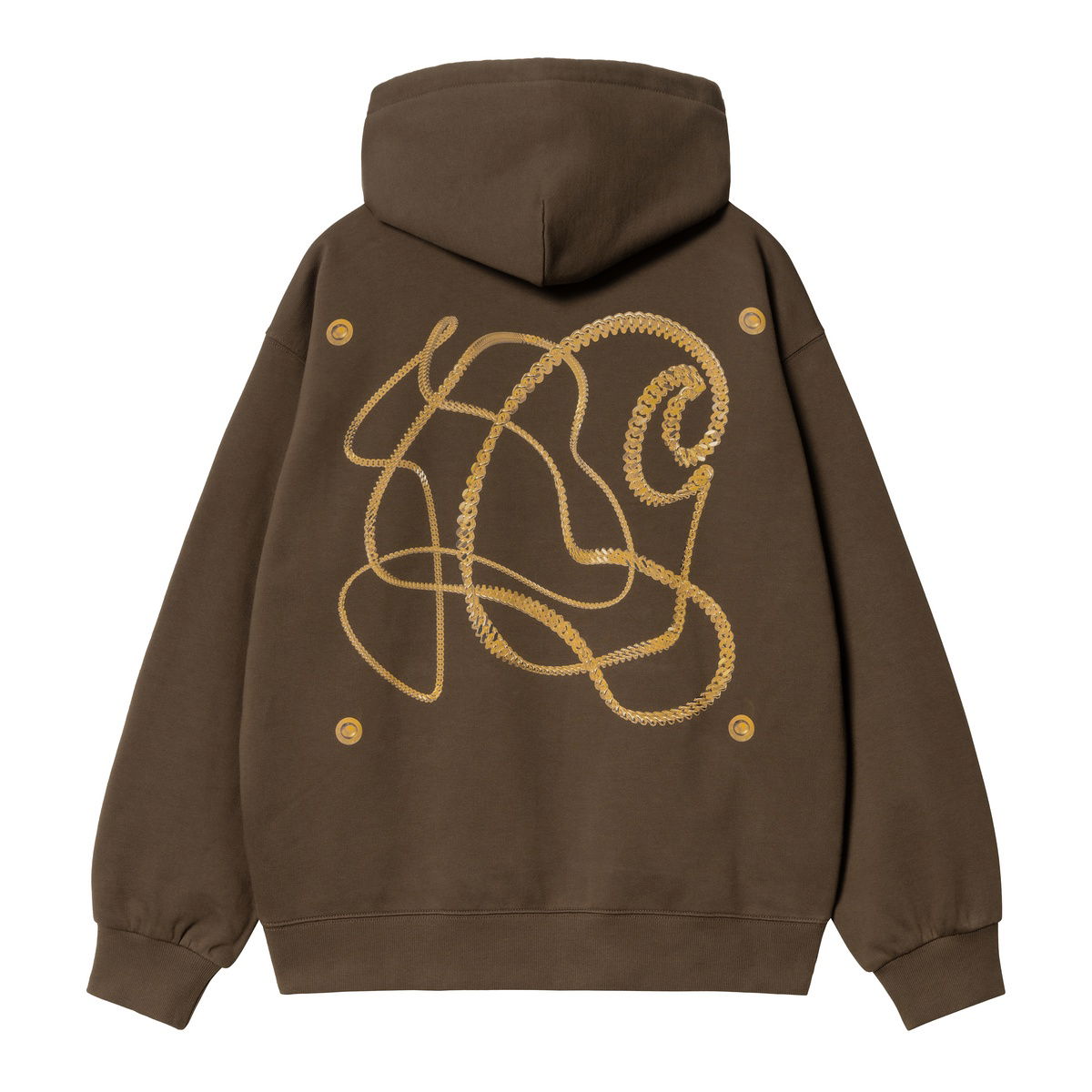 Sweatshirt Carhartt WIP Hooded Charm Link Sweatshirt Brun | I034423_9, 1