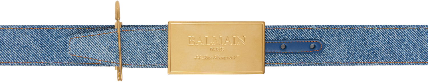 Bælter Balmain Balmain Denim Safety Pin Belt Blå | EN1WJ167TDTW, 0