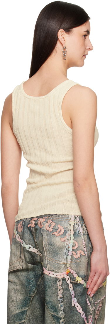 Tanktop Acne Studios Acne Studios Open Cotton Tank Top Beige | A60565-, 2