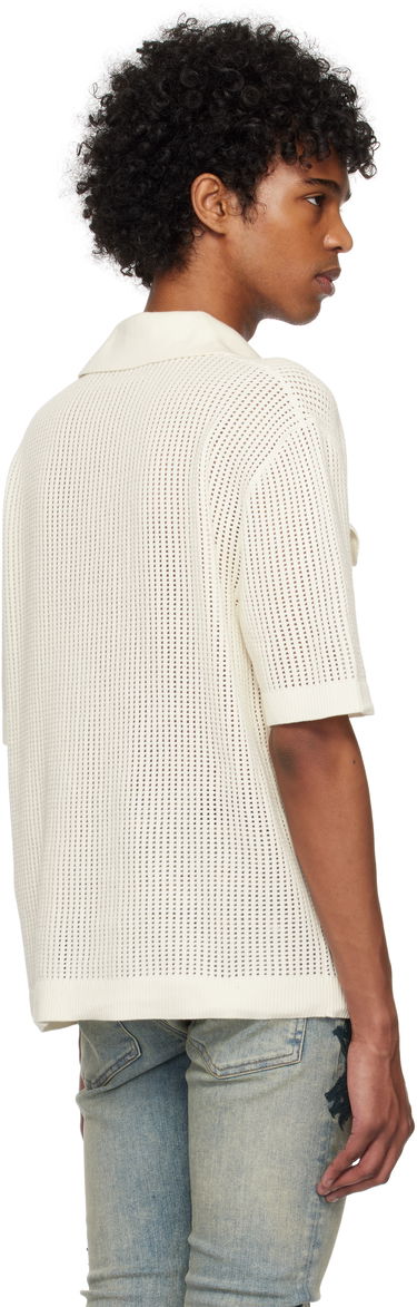 Skjorte AMIRI AMIRI Mesh Knitted Shirt Hvid | AMKNIR1011, 2