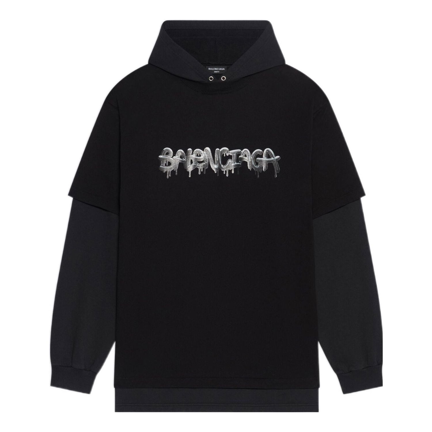 Sweatshirt Balenciaga Slime Double Long Sleeve Hooded T-Shirt Sort | 681029TLVF11069, 0