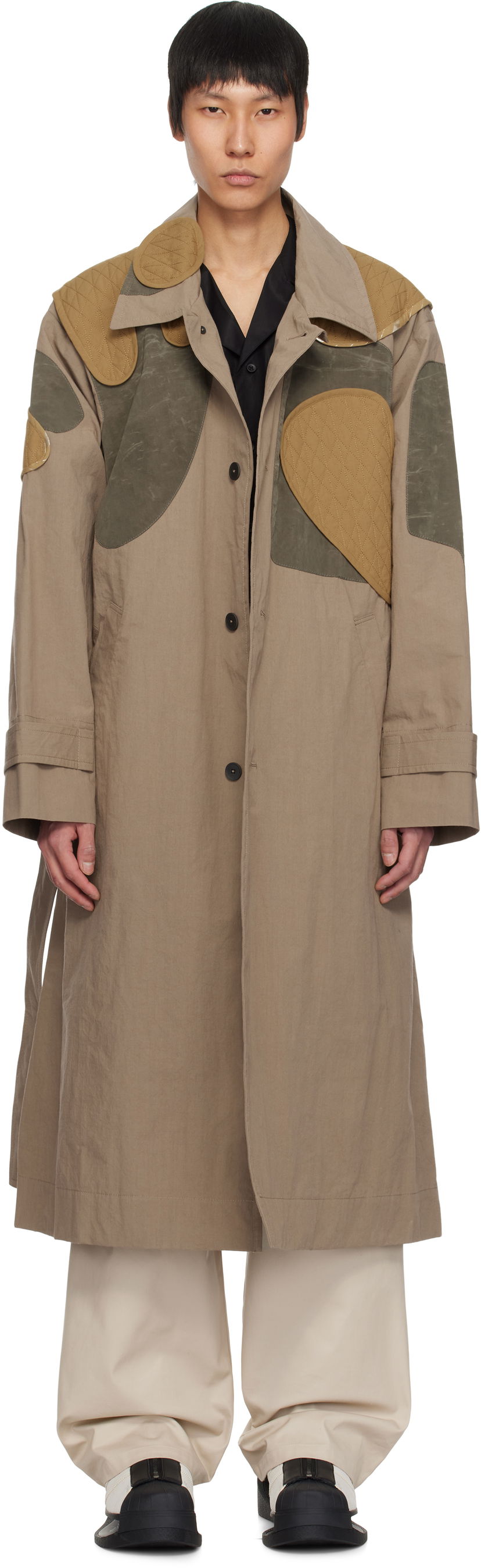 Trenchcoat Craig Green Craig Green Utility Patch Trench Coat Brun | CGSS25CWOLCO21