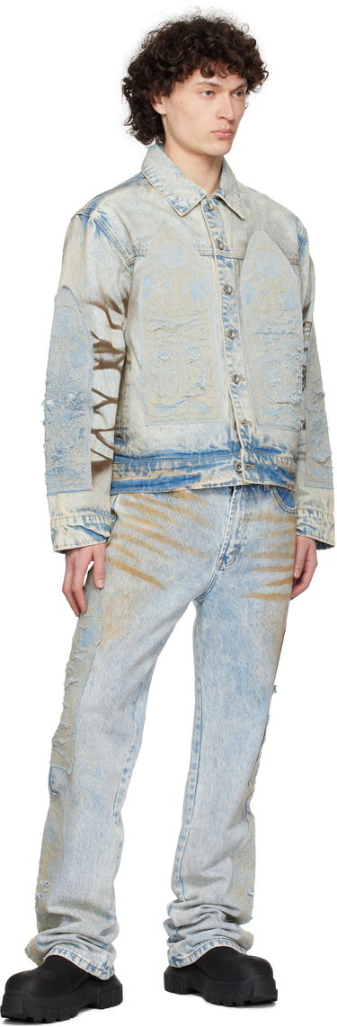 Jakke Who Decides War Who Decides War Signature Mechanic Trucker Denim Jacket Blå | 1131310009SS25, 3