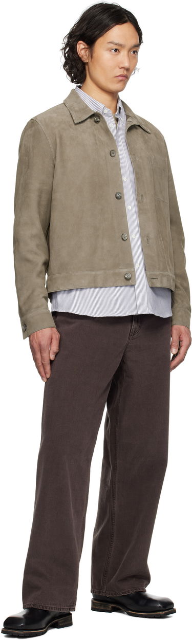 Jakke AMI AMI Paris Buttoned Suede Jacket Grå | HJK243.LH0054, 3
