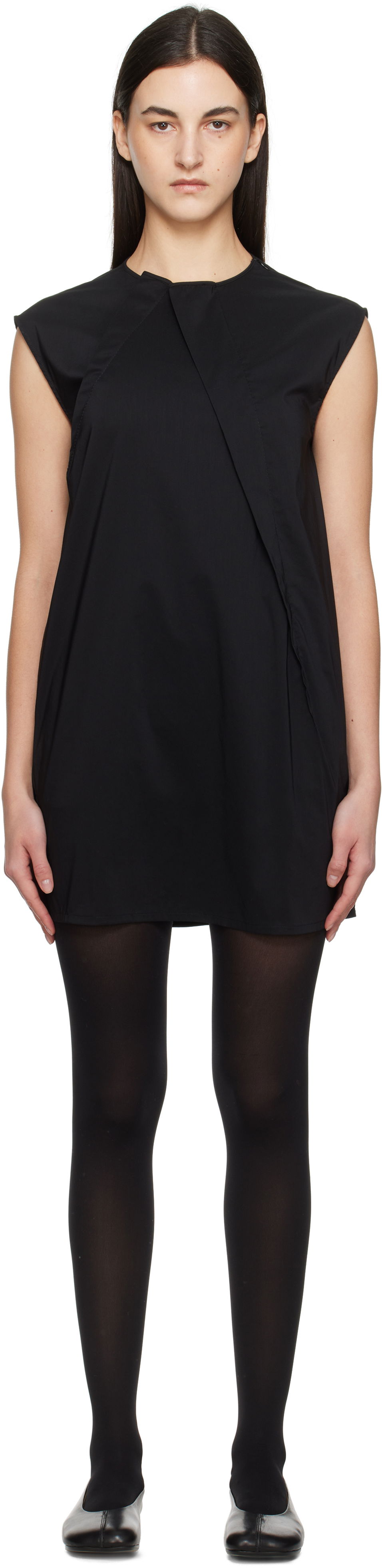 Kjole Maison Margiela MM6 Maison Margiela Shirting Darting Mini Dress Sort | S52DA0066 M35043, 0