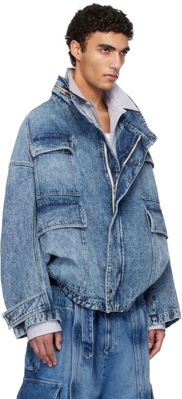 Jakke HED MAYNER Hed Mayner Flap Pocket Denim Jacket Blå | HMMA67024A-HA190, 1