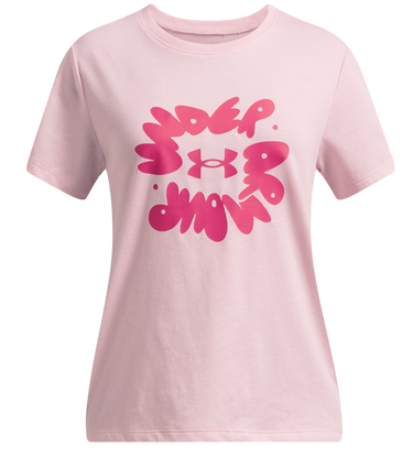 T-shirt Under Armour Under Armour Bubble Wordmark Short Sleeve T-Shirt Lyserød | 1389765-100, 0