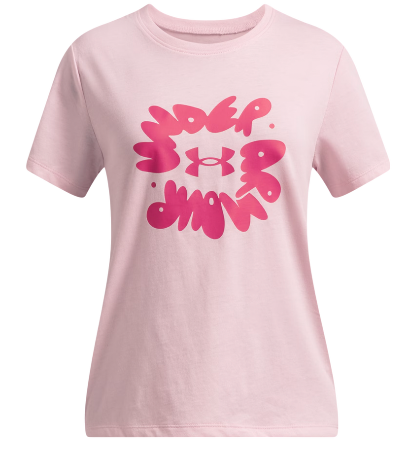 T-shirt Under Armour Under Armour Bubble Wordmark Short Sleeve T-Shirt Lyserød | 1389765-100