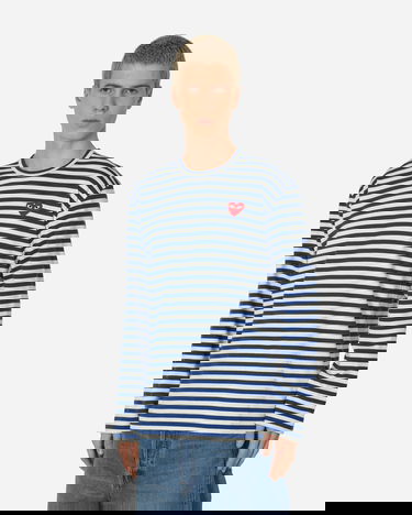 T-shirt Comme des Garçons Play Heart Stripe Logo Tee Flerfarvet | P1T164-2, 1