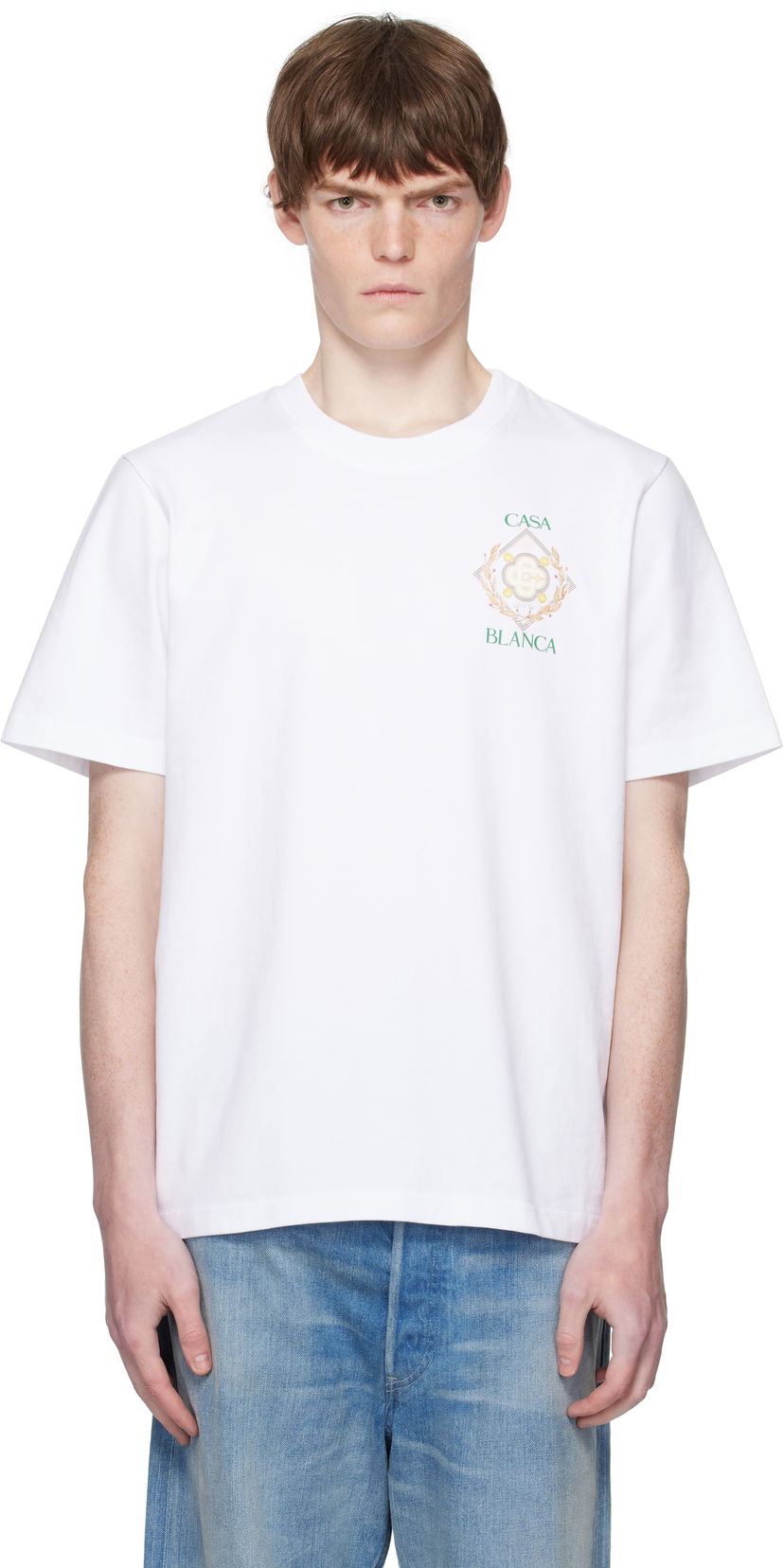 T-shirt Casablanca Casablanca Championship Diamond Print T-Shirt Hvid | MPF25-JTS-001-11-EX