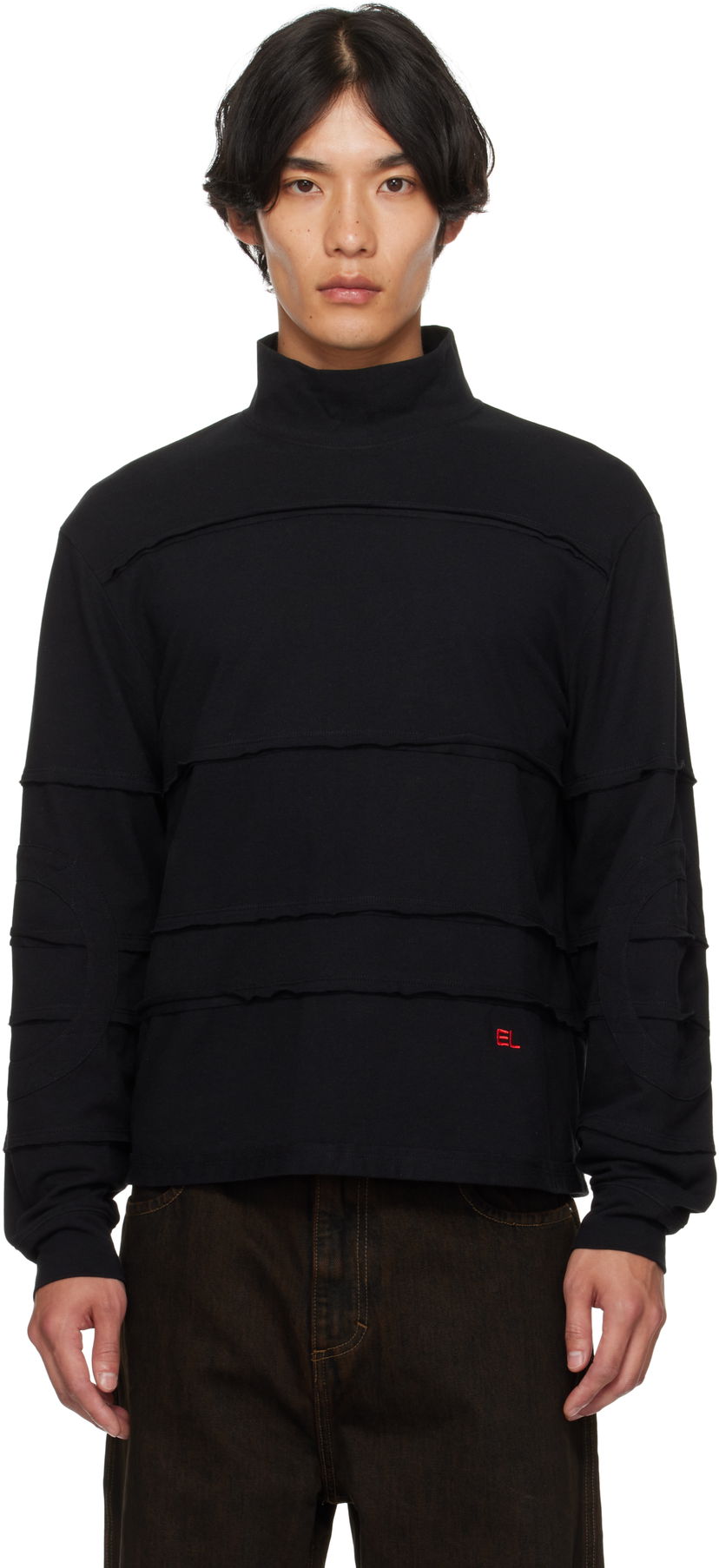 Sweater Eckhaus Latta Eckhaus Latta Striated Turtleneck Sort | 1413-EL-PF25-N