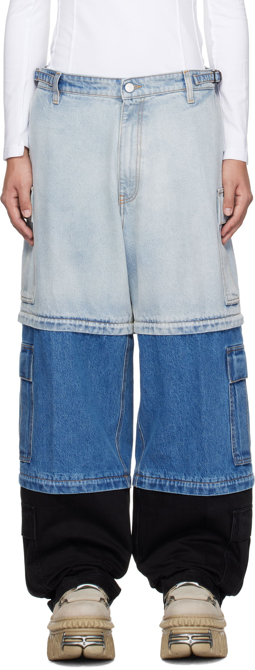 Jeans VETEMENTS Vetements Runway Deconstructed Cargo Pants Blå | UA66PA510N