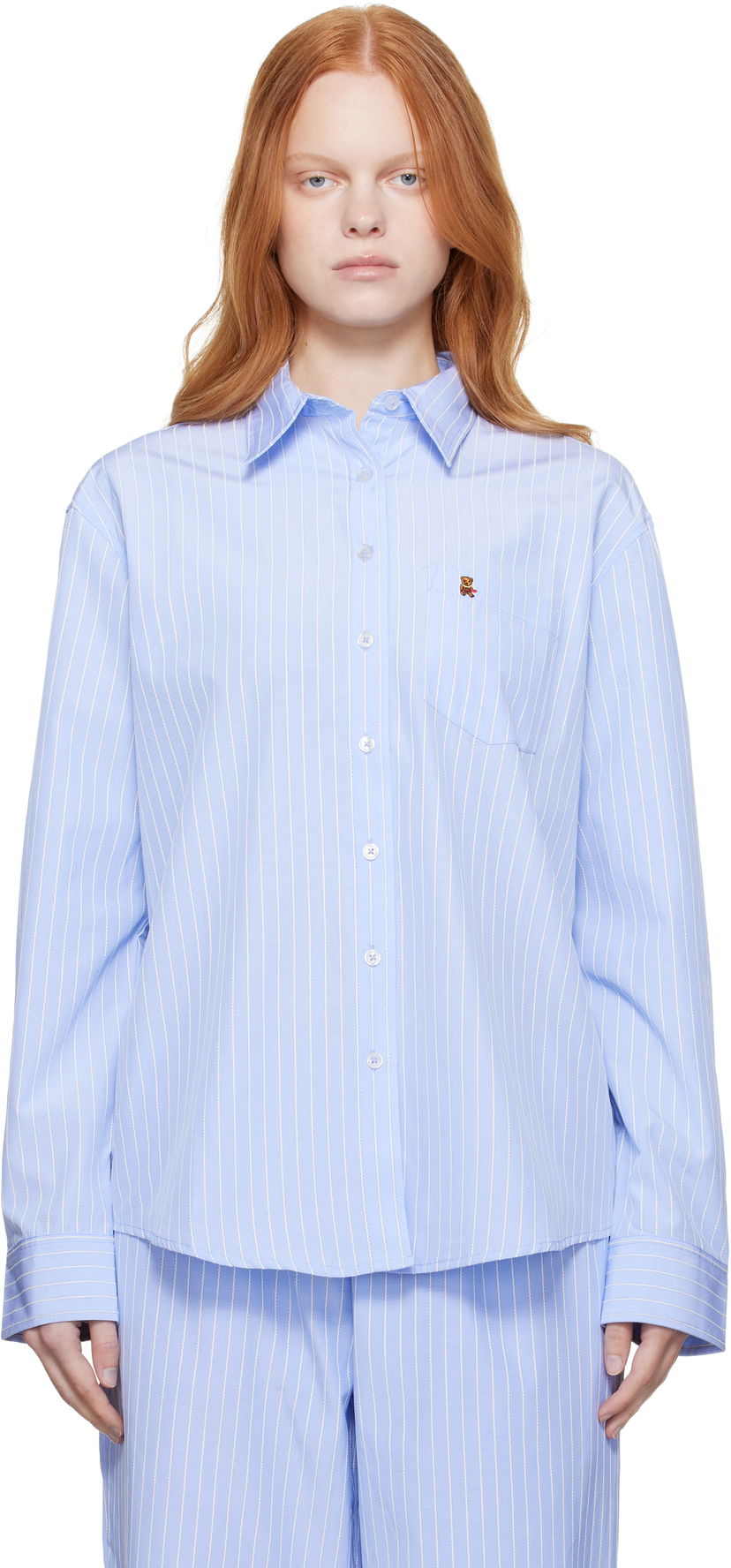 Skjorte GUIZIO Guizio Oona Striped Buttondown Shirt Blå | P25104W150