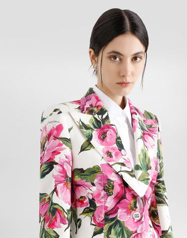 Jakke Dolce & Gabbana Dolce & Gabbana Turlington Peony Print Jacquard Jacket Flerfarvet | F29UCTFSFN9HA5KR, 3